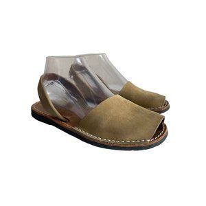 PONS Quintana Avarca Classic Sandals Women's Size 7 Leather Brown Slingback